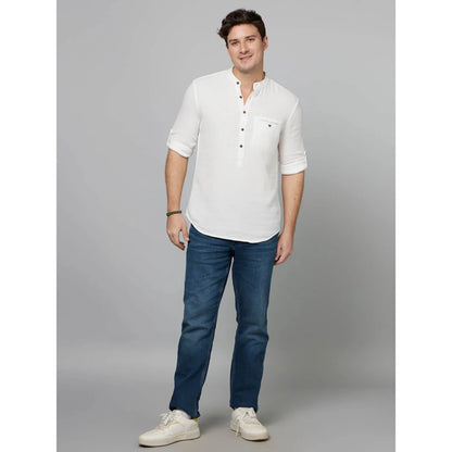 White Solid Cotton Shirt