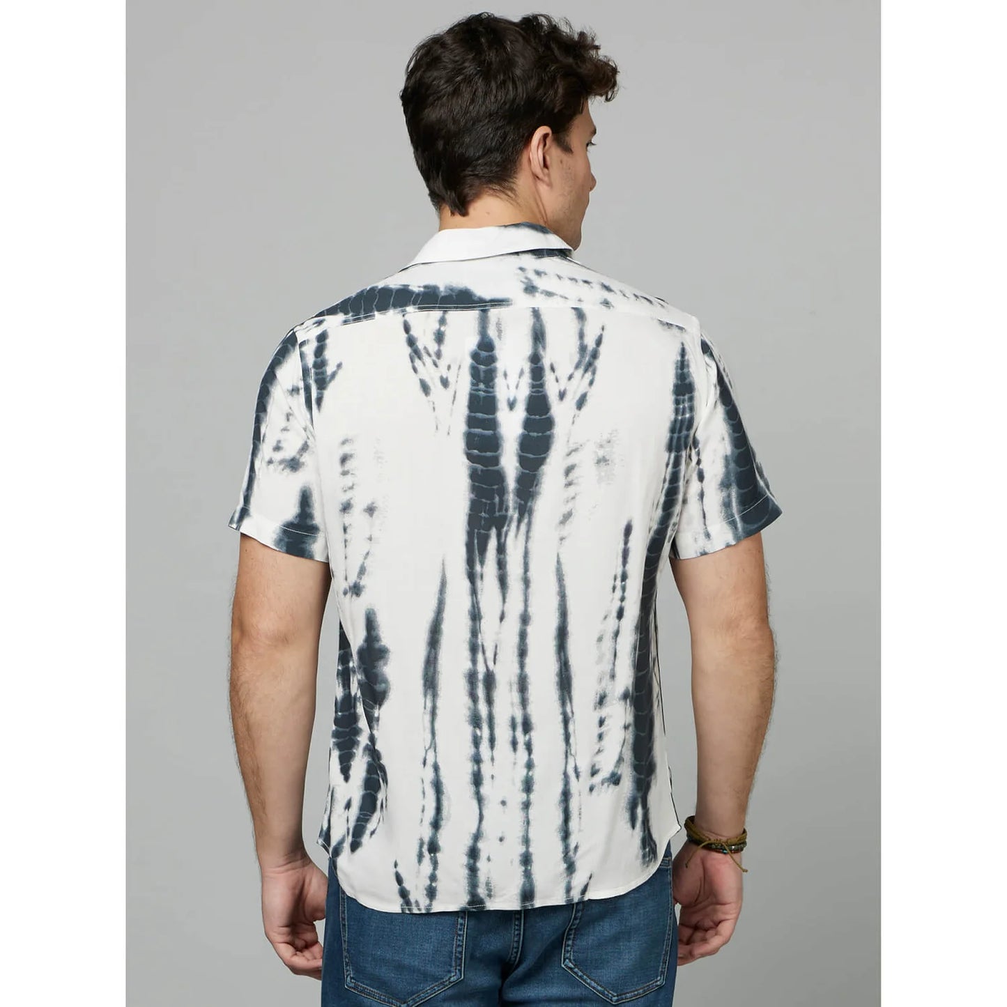 Cream Tie Dye Viscose Shirt