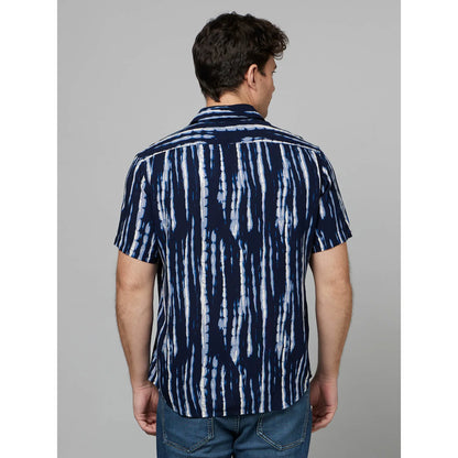 Blue Abstract Viscose Shirt