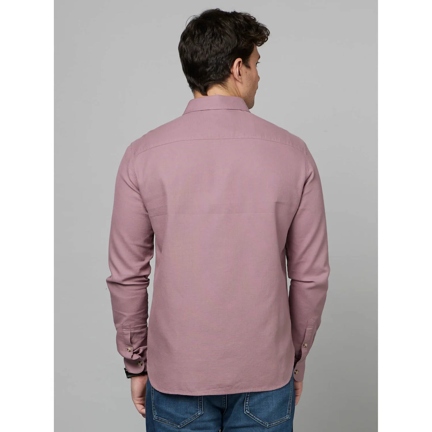 Pink Solid Cotton Shirt