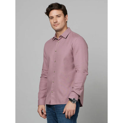 Pink Solid Cotton Shirt