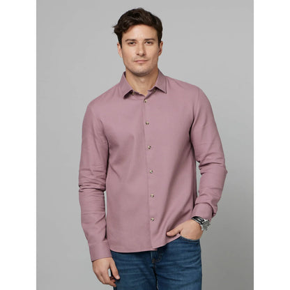 Pink Solid Cotton Shirt