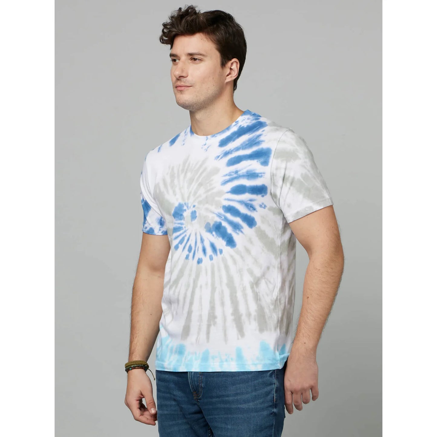 Blue Tie Dye Cotton T-shirt