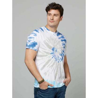 Blue Tie Dye Cotton T-shirt