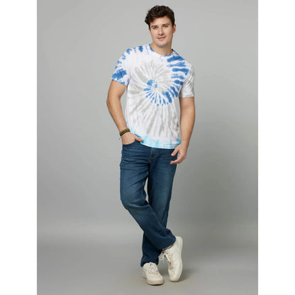 Blue Tie Dye Cotton T-shirt