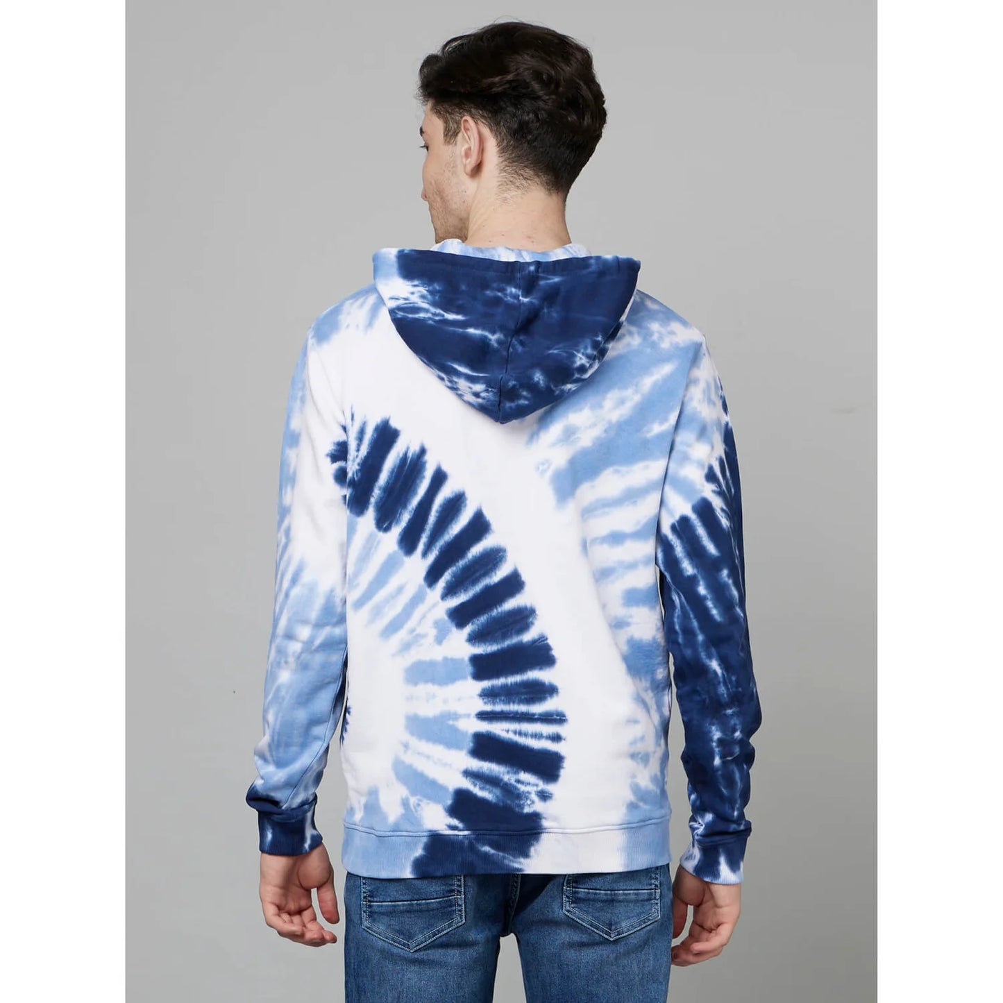 Blue Tie Dye Cotton Sweatshirt