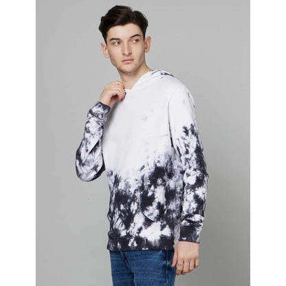 White Abstract Print Cotton Sweatshirt