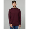 Celio* Solid Regular Fit Cotton Maroon Sweater