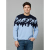 Celio* Graphics Regular Fit Cotton Blue Sweater