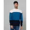 Celio* Colourblock Regular Fit Cotton Blue Sweater
