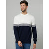 Celio* Colourblock Regular Fit Cotton Navy Blue Sweater