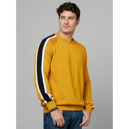 Yellow Solid Cotton Sweater