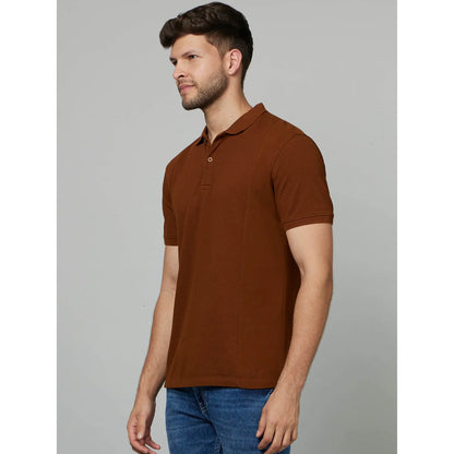 Cream Solid Cotton Polo