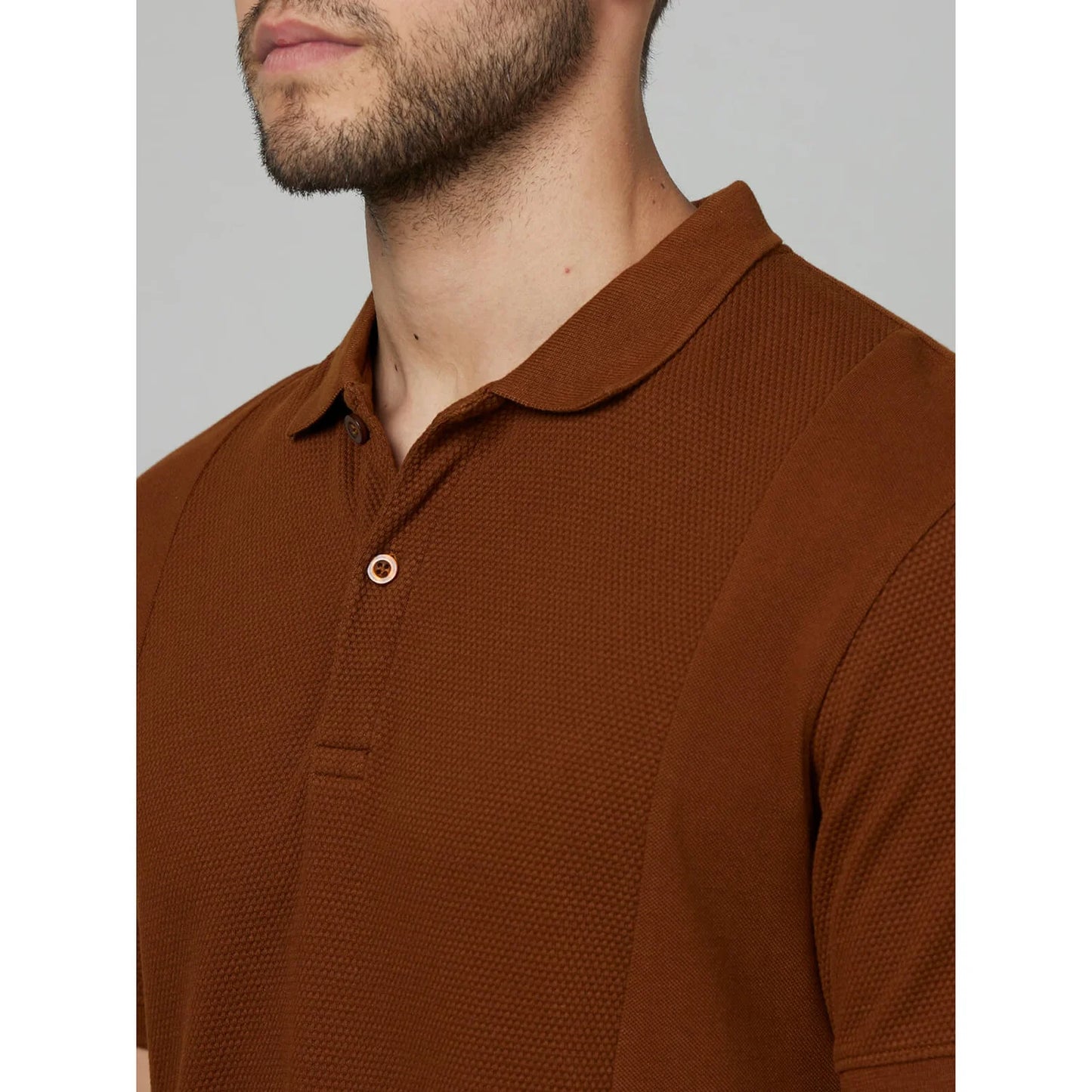 Cream Solid Cotton Polo