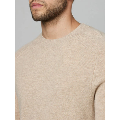 Cream Solid Cotton-Poly-Blend Sweater