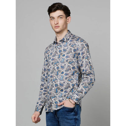 Cream Paisley Cotton Shirt