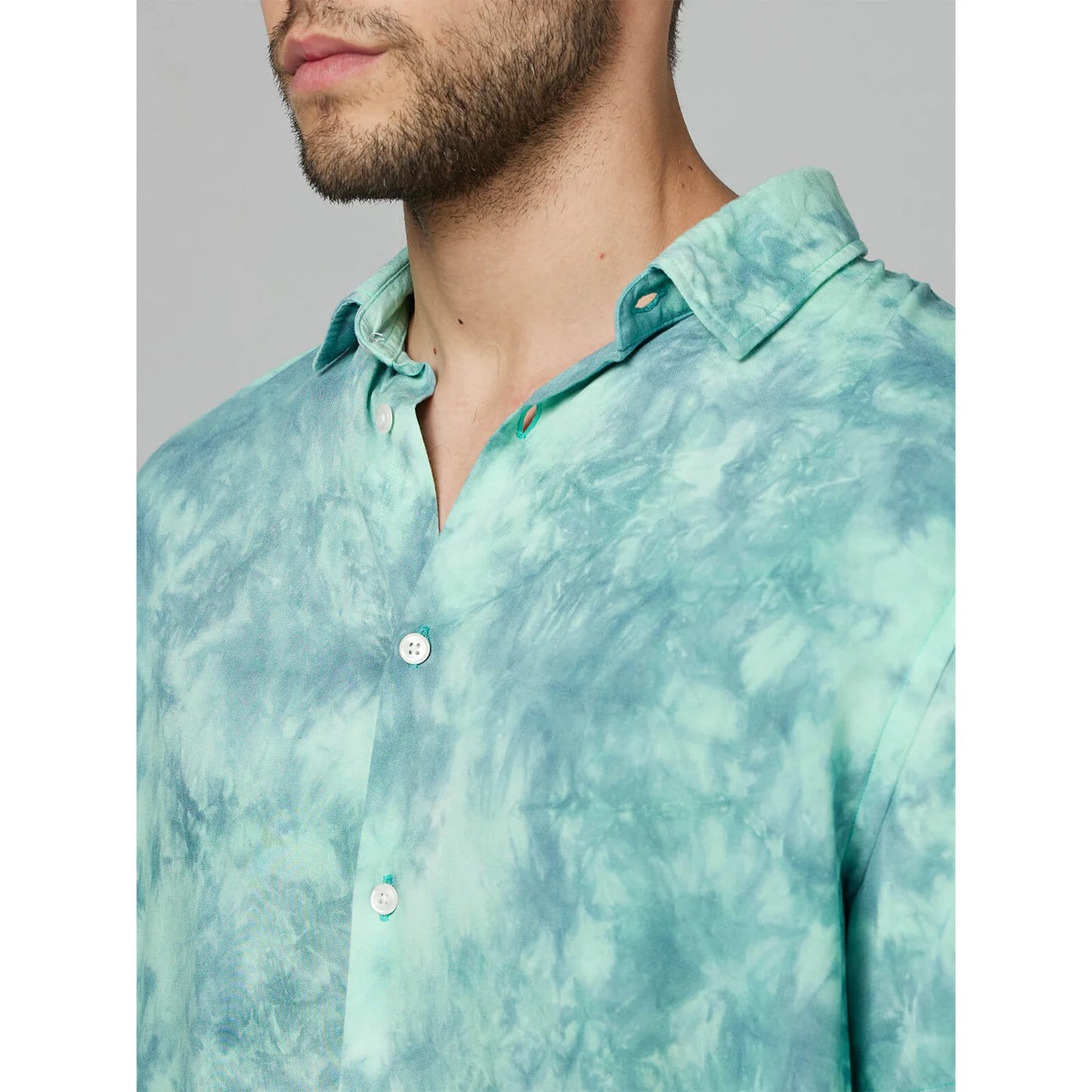 Green Abstract Viscose Shirt