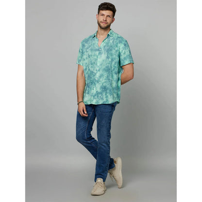 Green Abstract Viscose Shirt