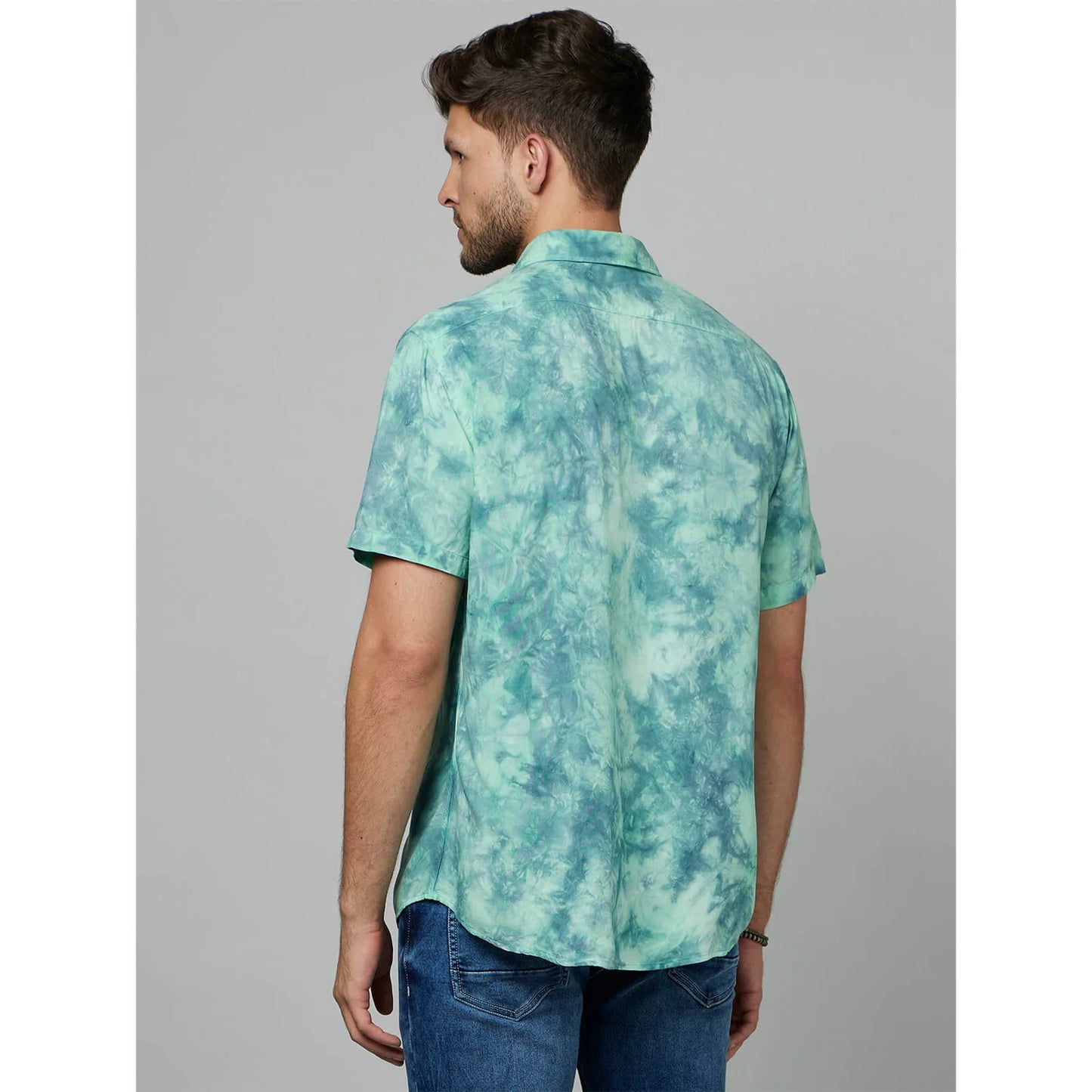 Green Abstract Viscose Shirt