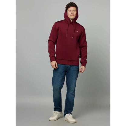 Burgundy Solid Poly-Blend Sweatshirt