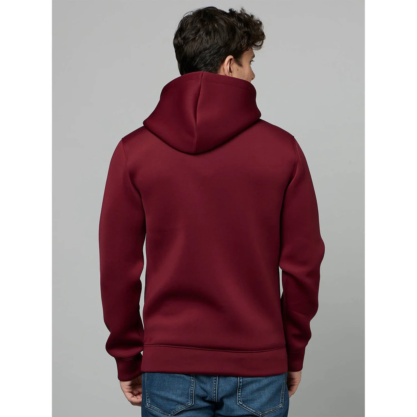 Burgundy Solid Poly-Blend Sweatshirt