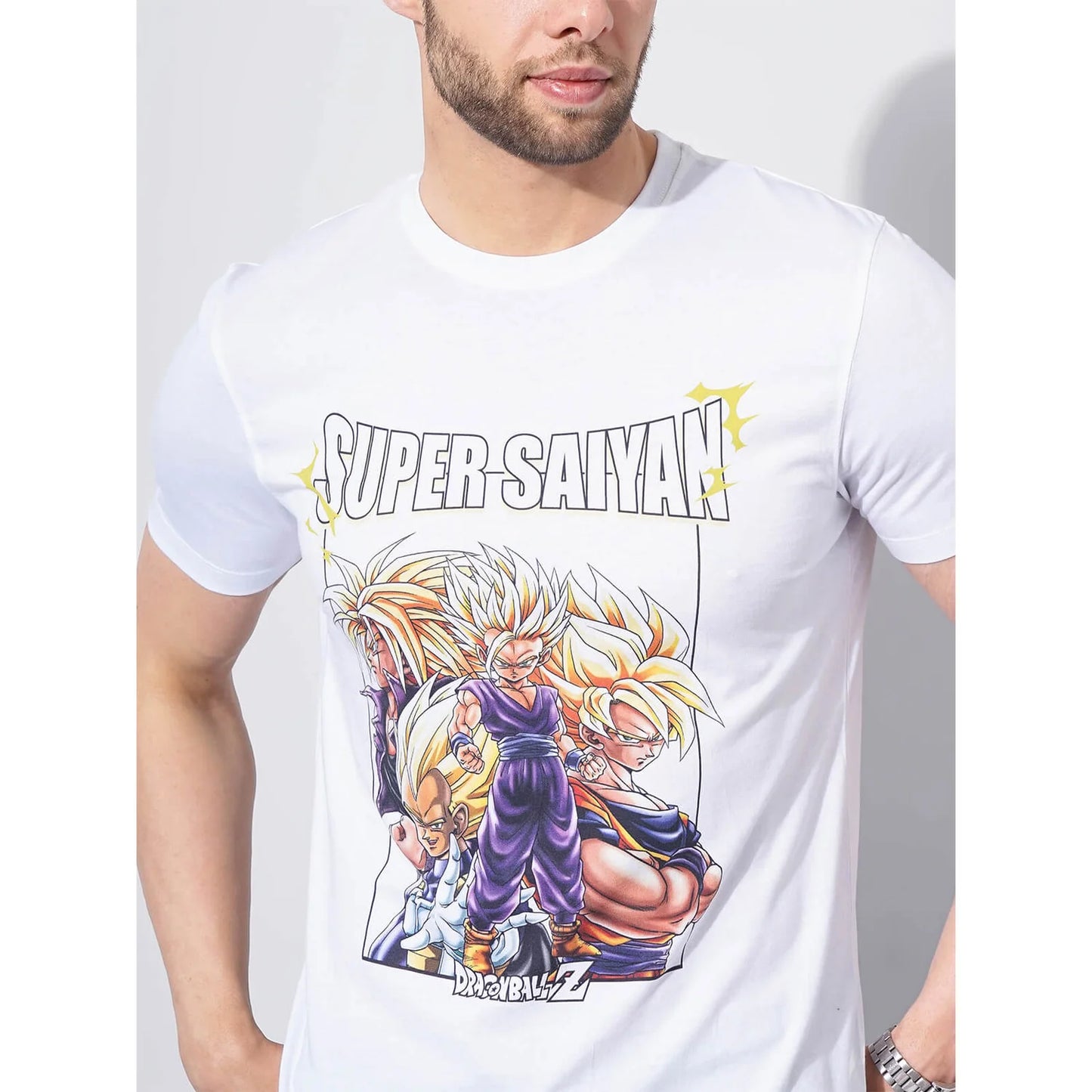 Dragon Ball Z - White Printed Cotton T-shirt