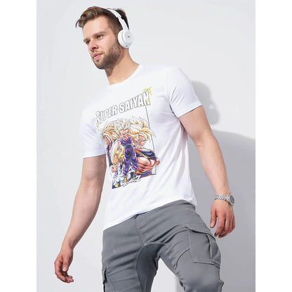 Dragon Ball Z - White Printed Cotton T-shirt