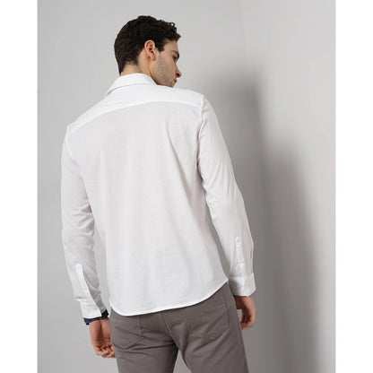 Cream Solid Cotton Shirt