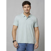 Celio* Solid Regular Fit Cotton-Poly-Blend Blue T-Shirt