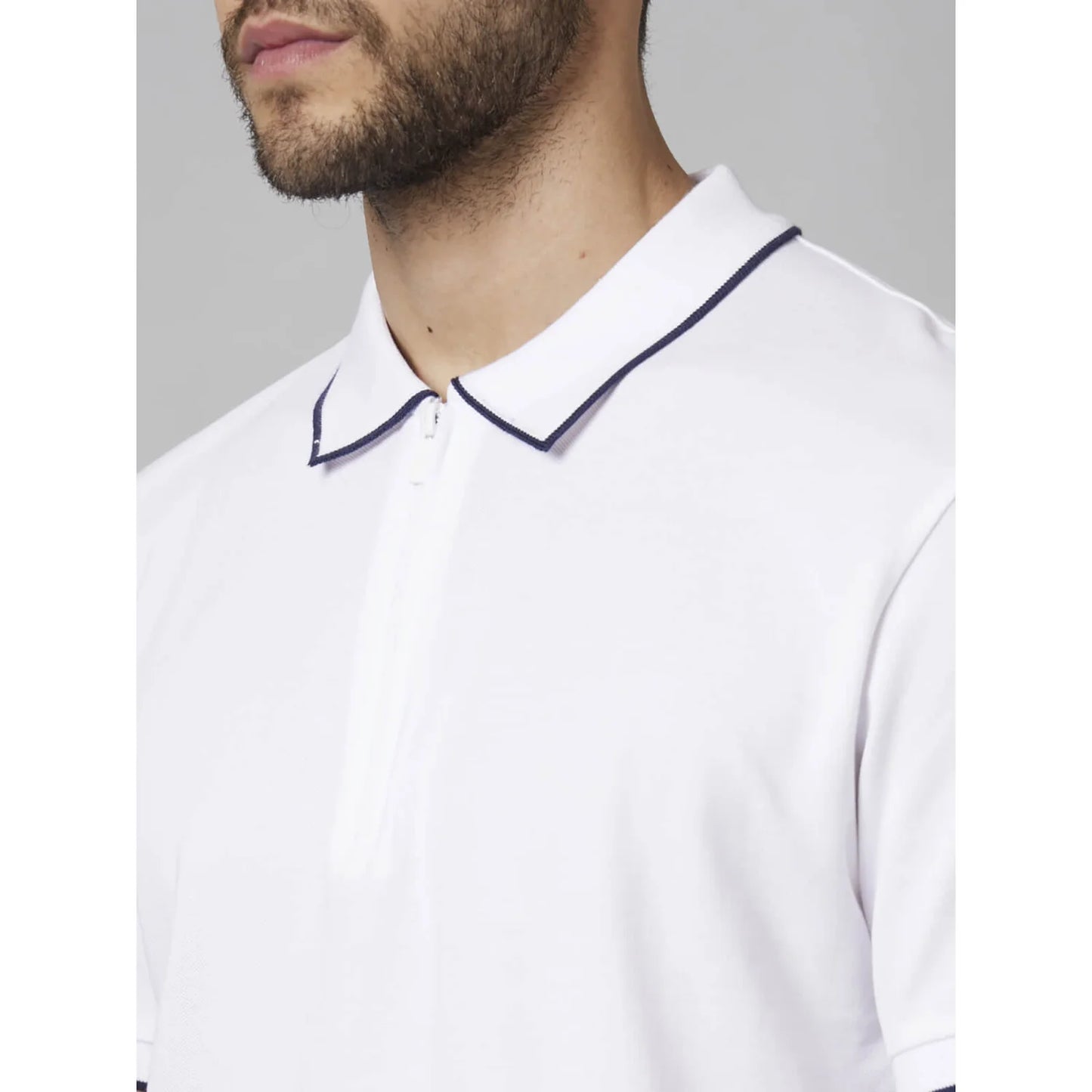 Cream Solid Cotton Polo