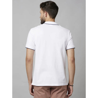 Cream Solid Cotton Polo