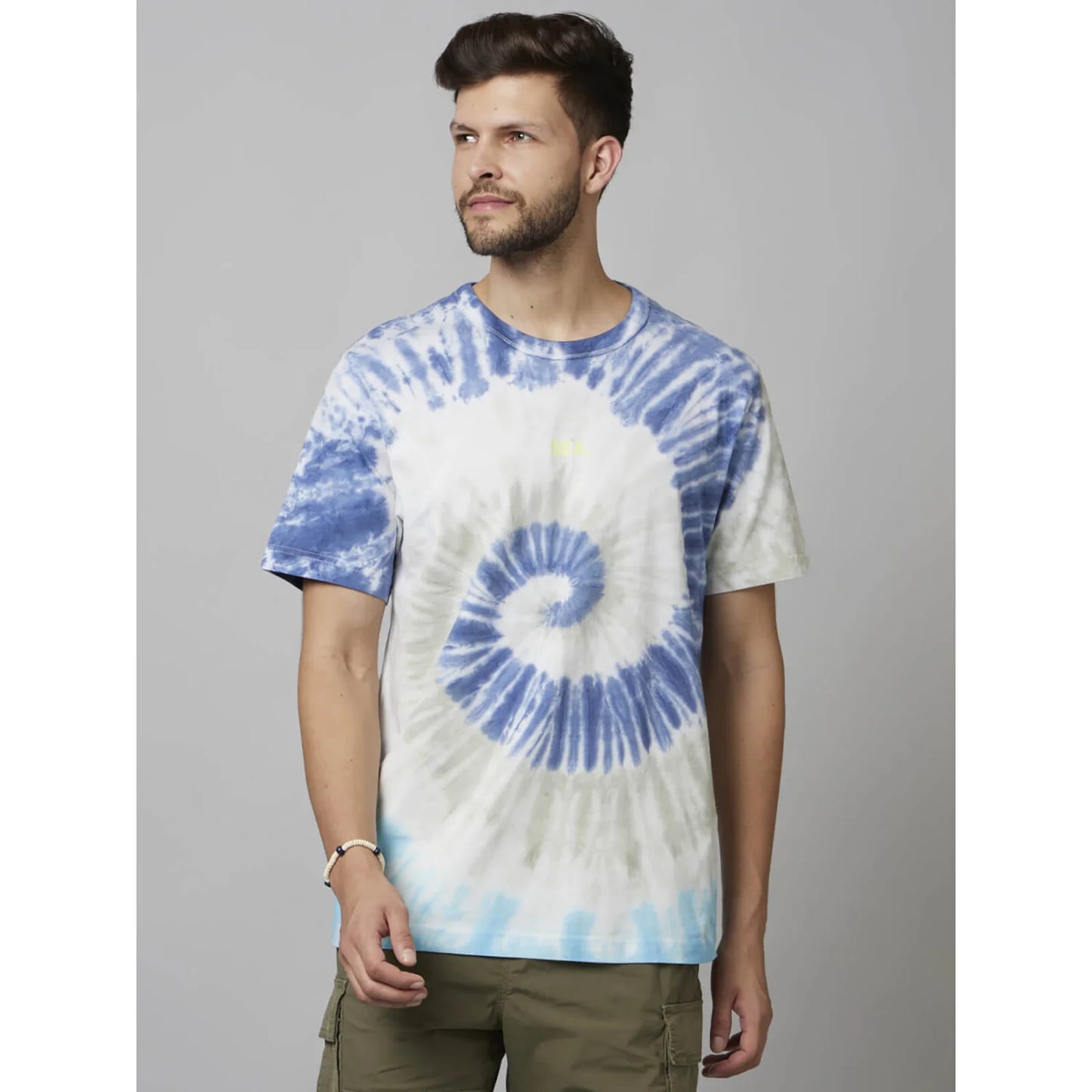 Cream Tie Dye Cotton T-shirt