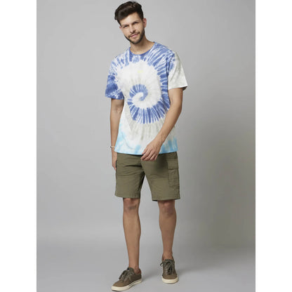 Cream Tie Dye Cotton T-shirt