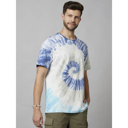 Cream Tie Dye Cotton T-shirt