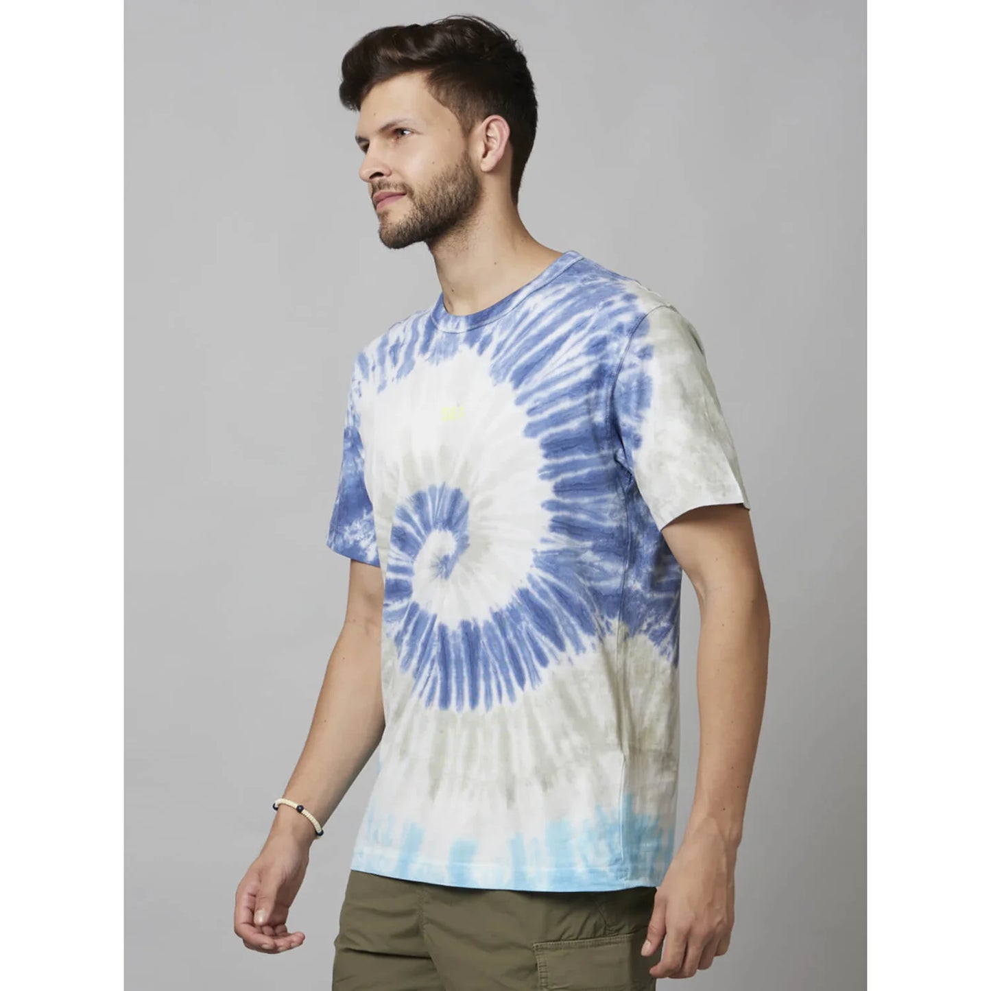 Cream Tie Dye Cotton T-shirt