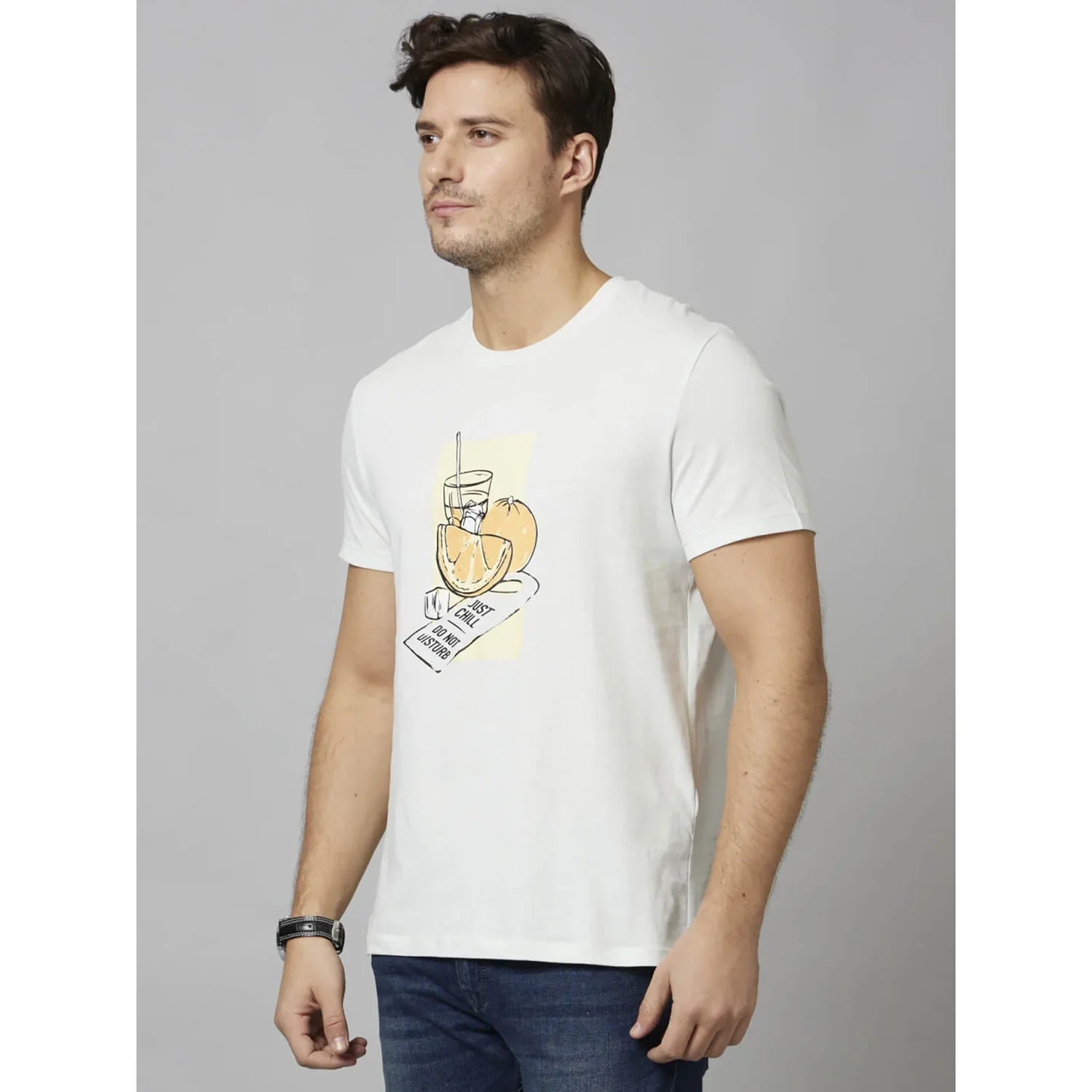 White Graphics Cotton T-Shirt