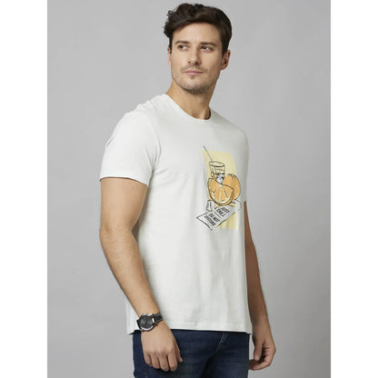 White Graphics Cotton T-Shirt