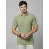 Celio* Self-Design Regular Fit Cotton Olive T-Shirt