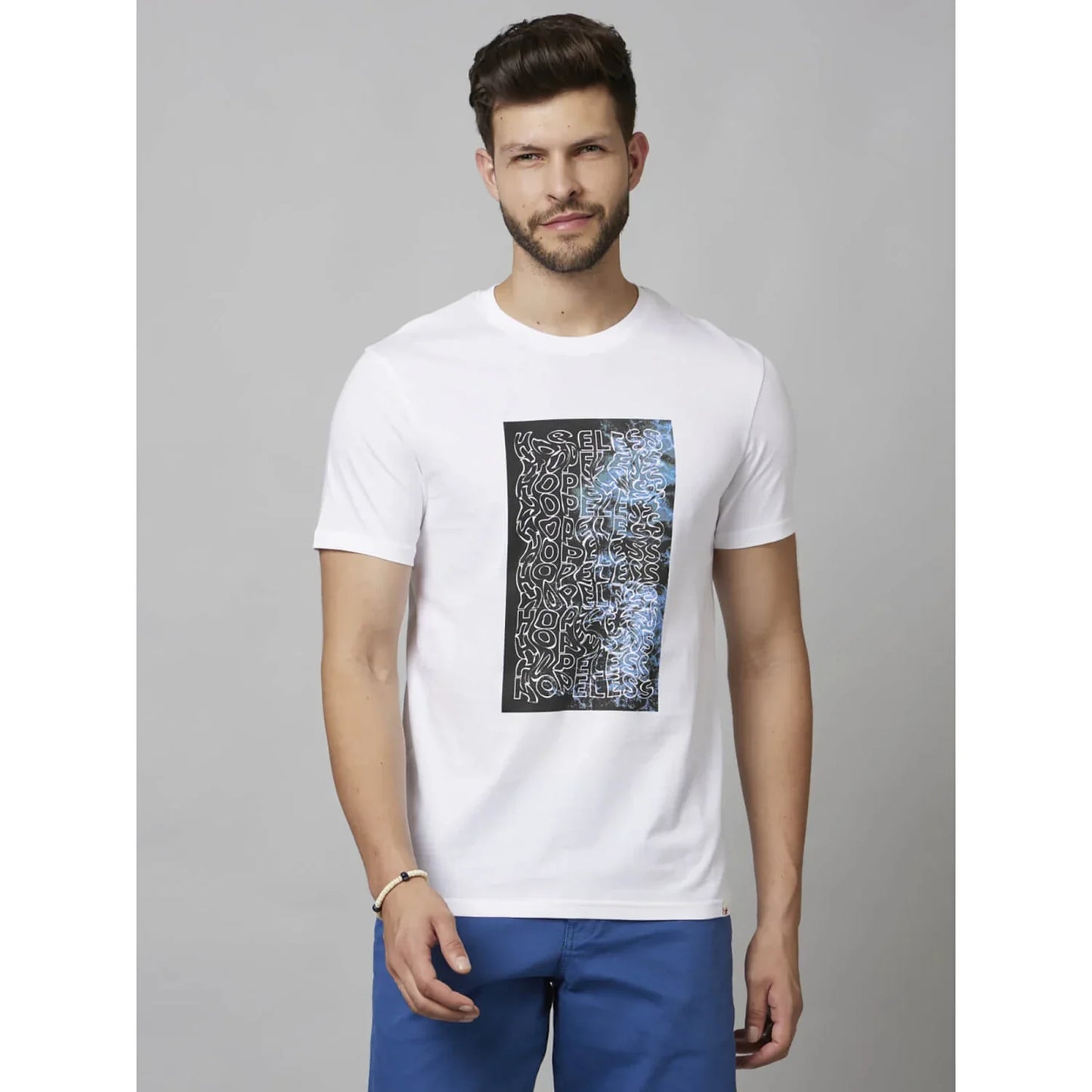 White Graphics Cotton T-Shirt