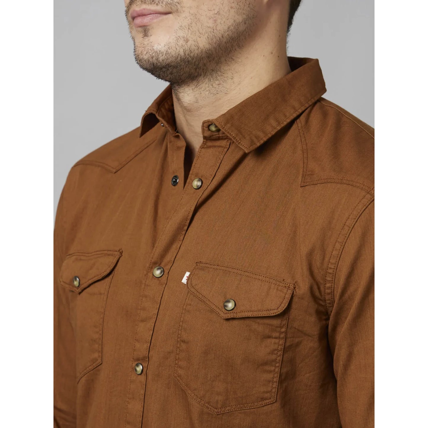 Cream Solid Cotton Shirt