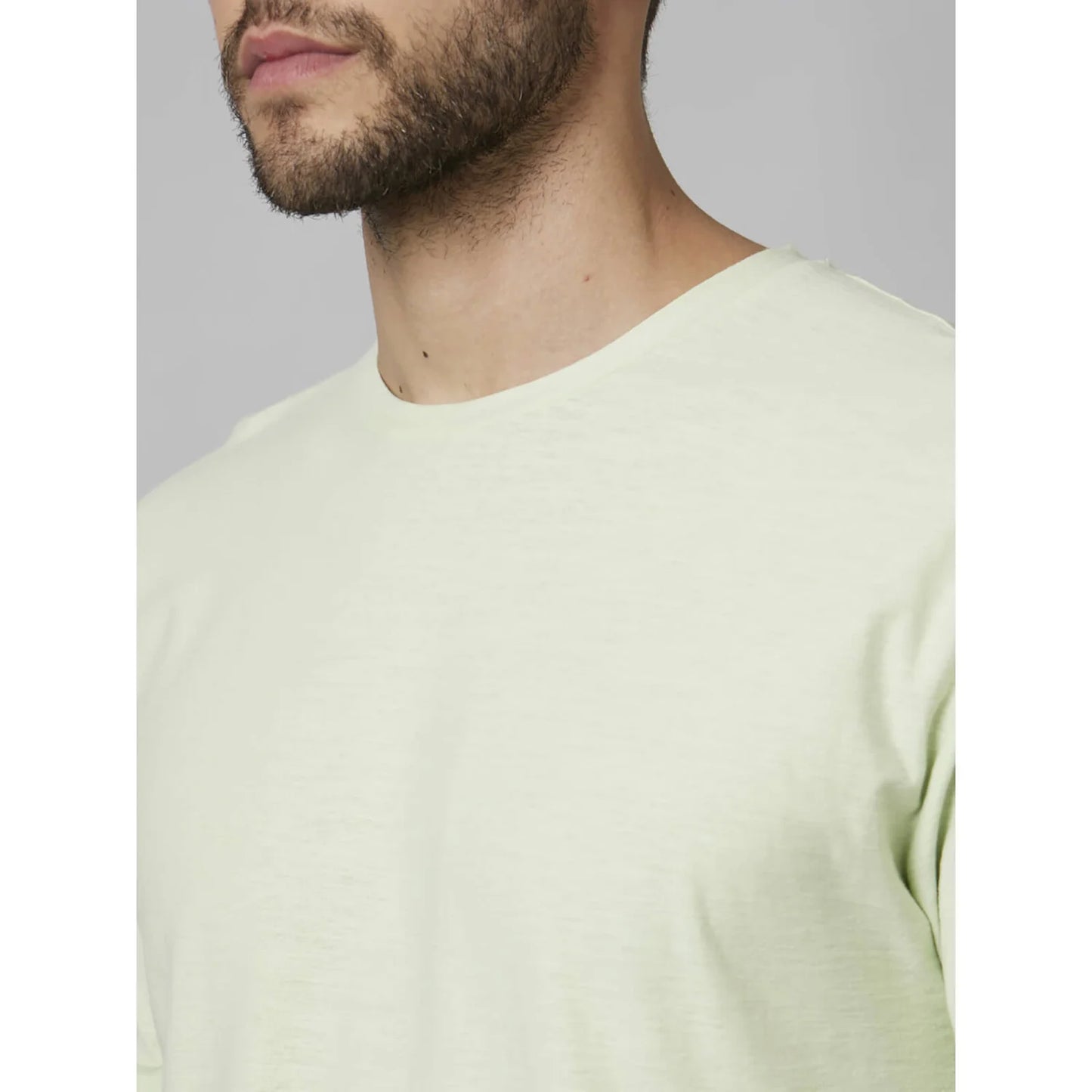 Cream Solid Cotton T-shirt