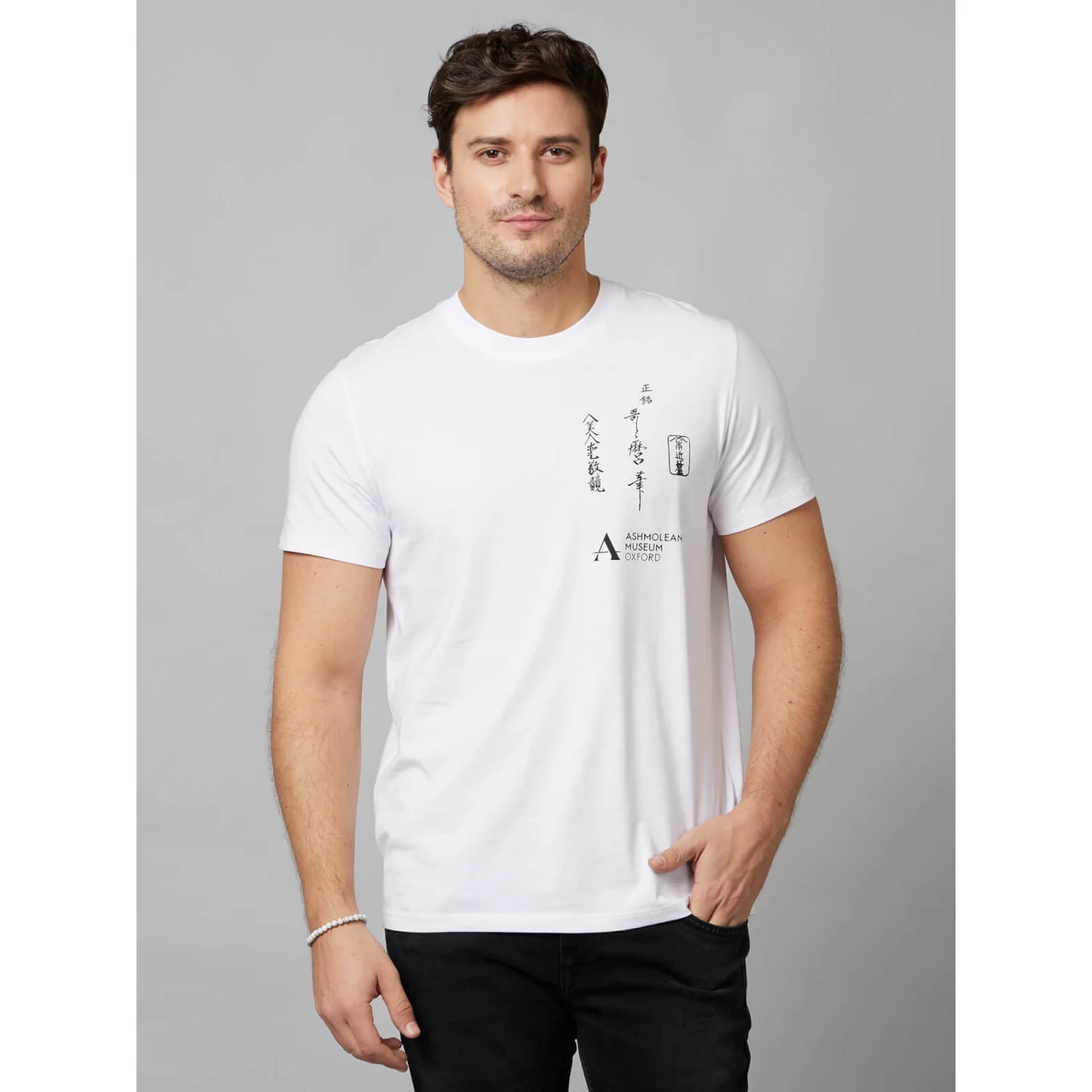 APOH - White Graphic Printed White Cotton T-Shirt