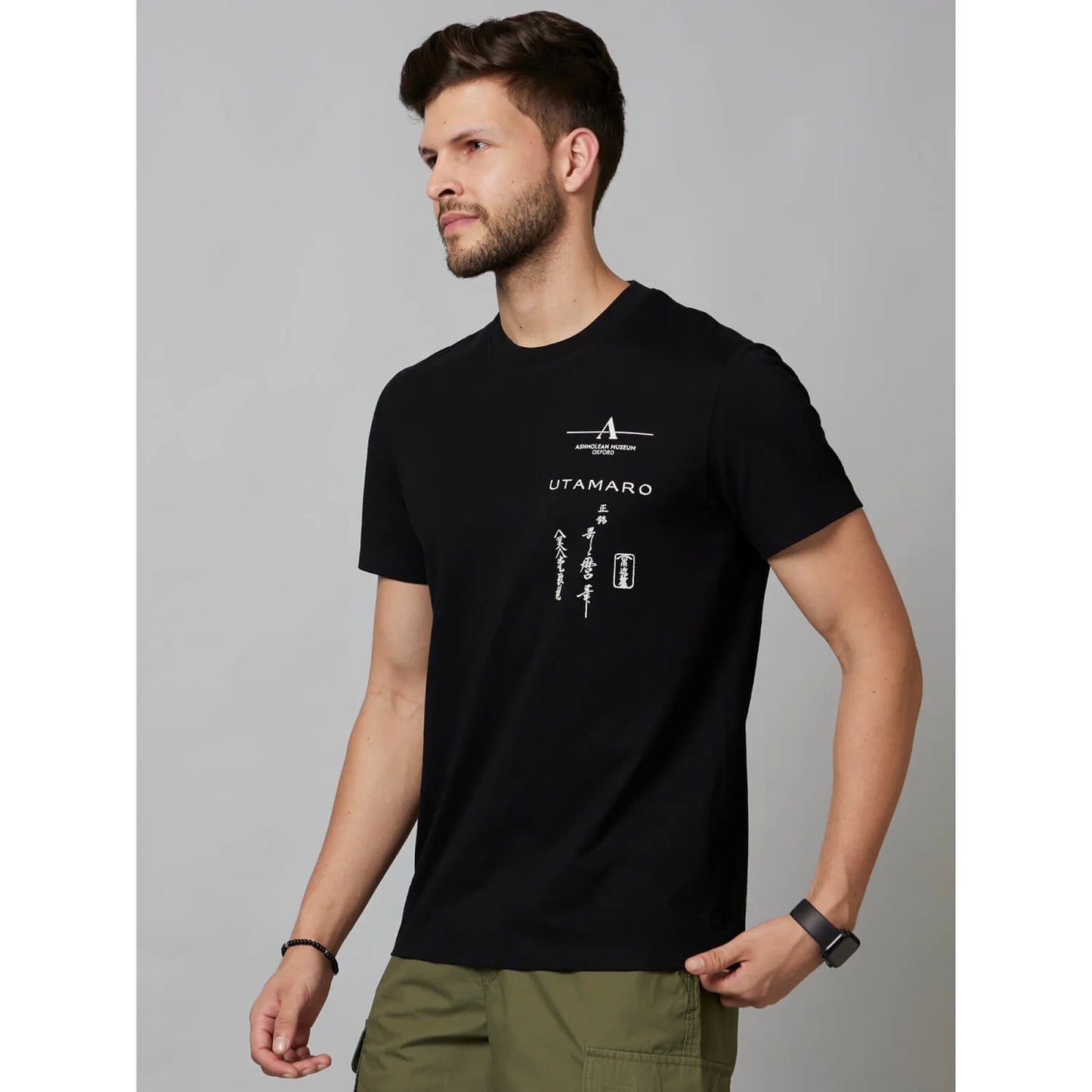 APOH - Graphic Printed Black Cotton T-shirt