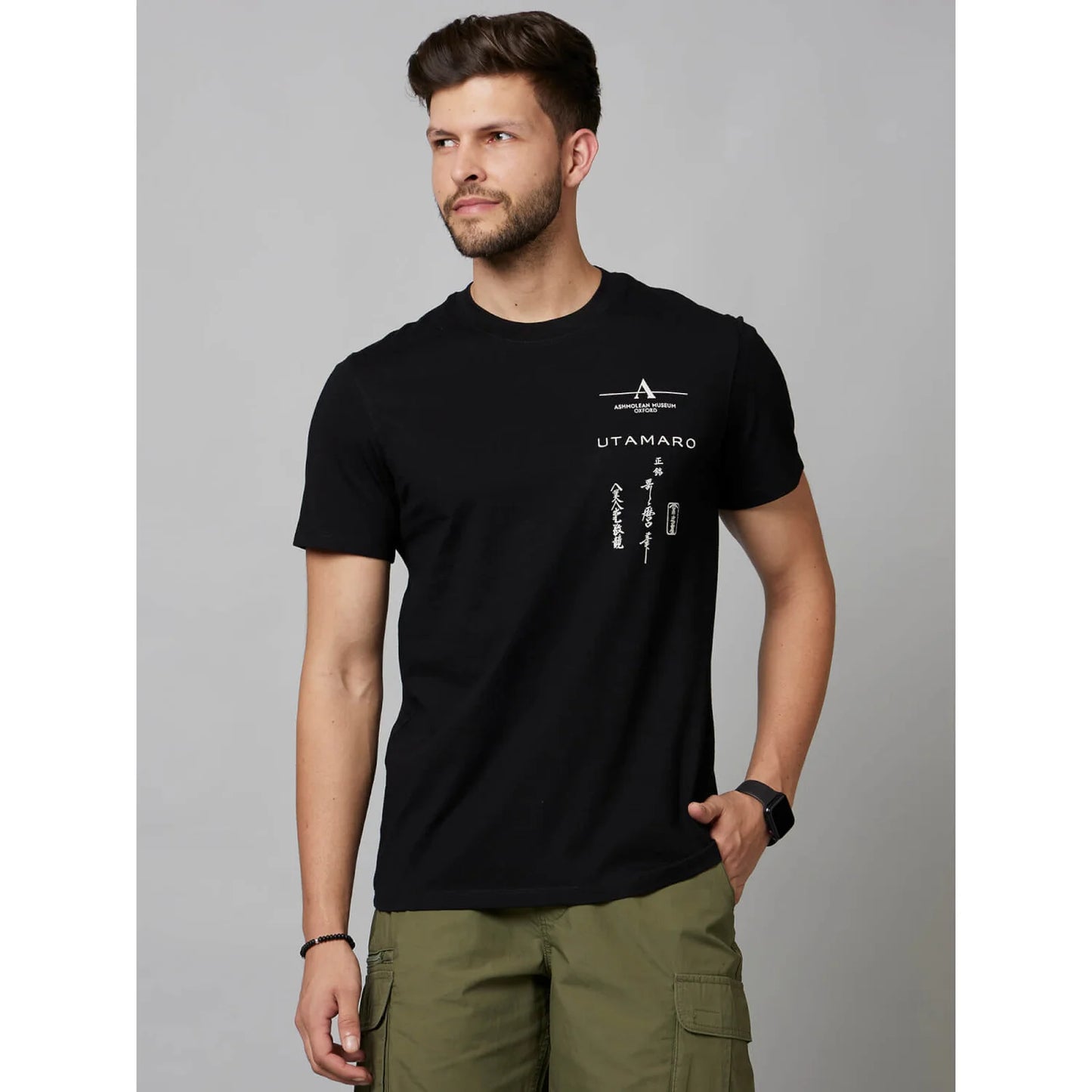 APOH - Graphic Printed Black Cotton T-shirt