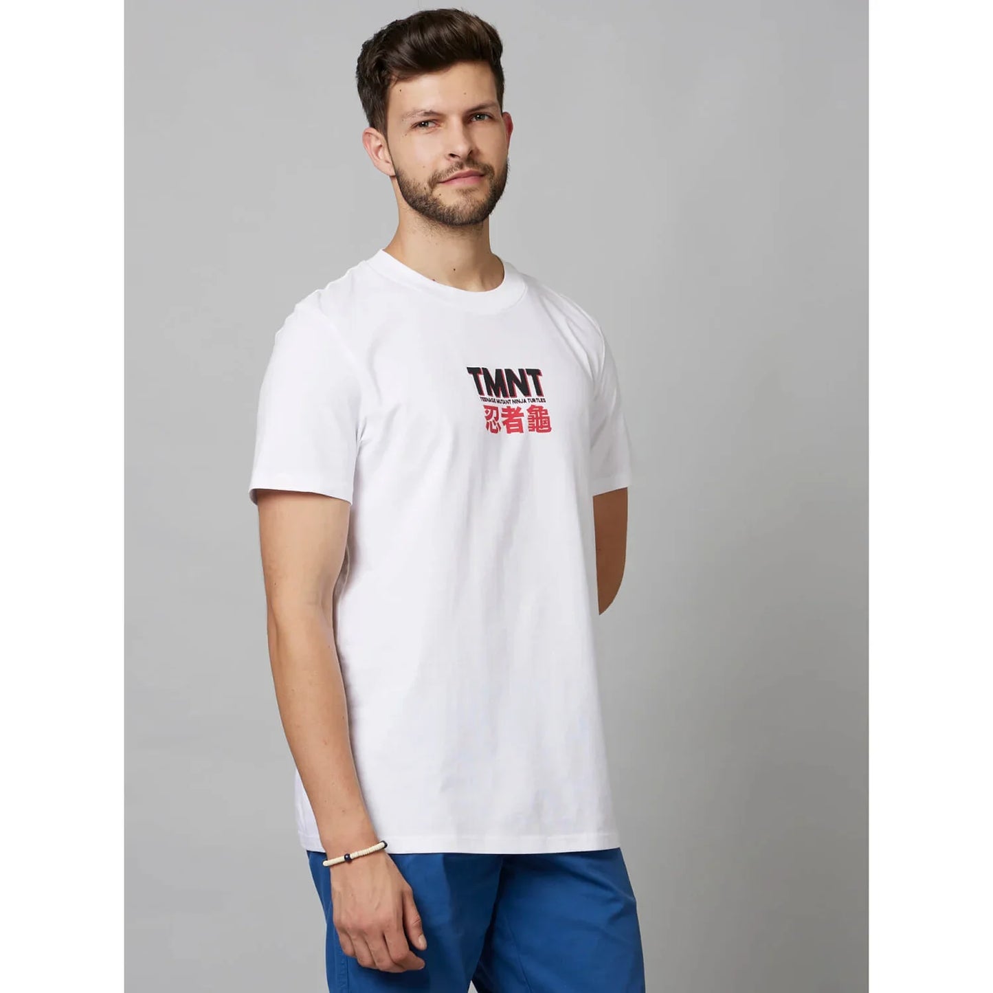 TMNT White Printed Cotton T-Shirt