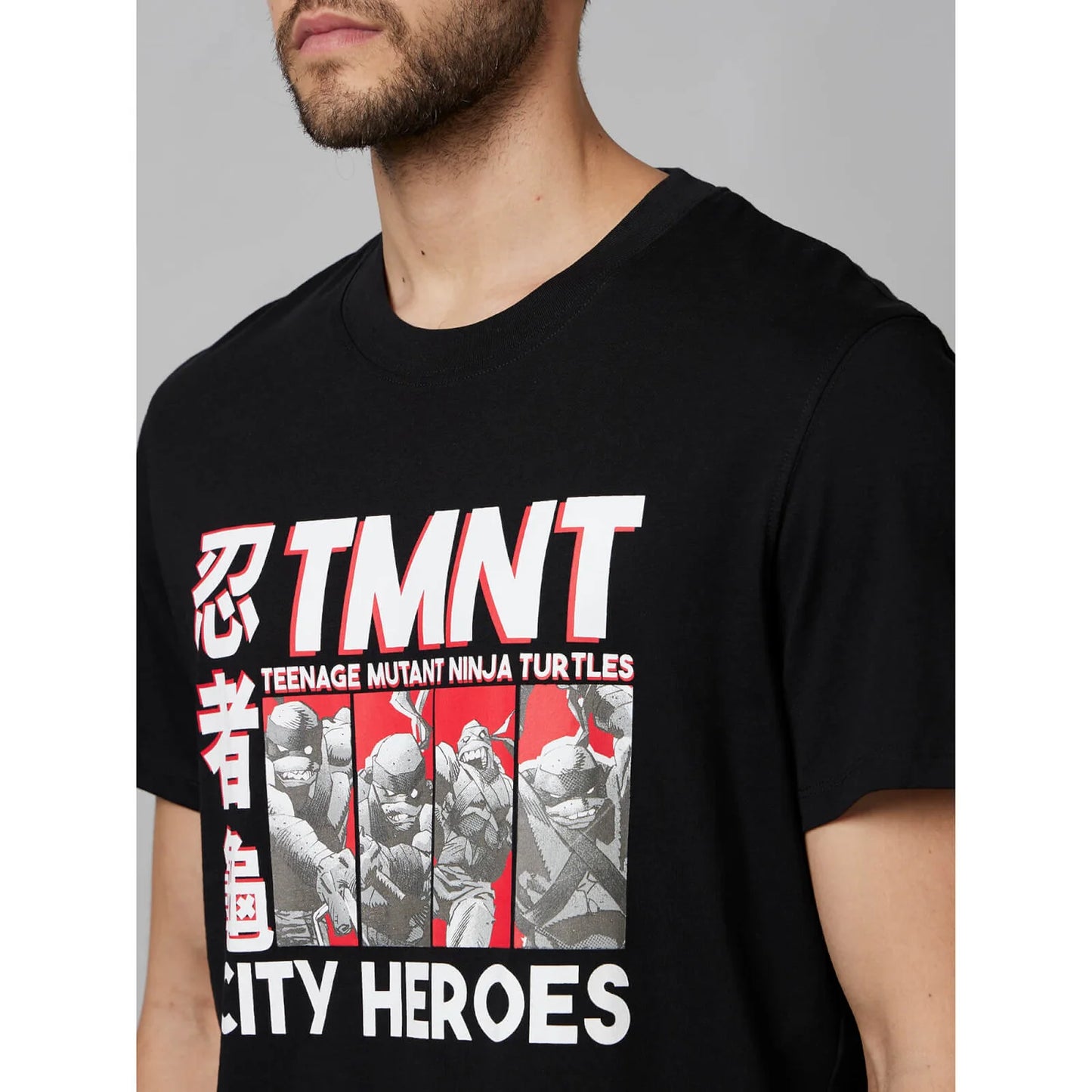 TMNT - Black Printed Cotton T-shirt