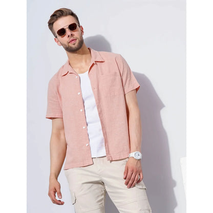 Cream Checks Cotton-Linen-Blend Shirt