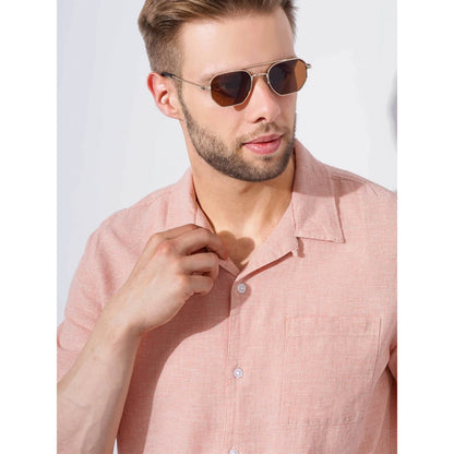 Cream Checks Cotton-Linen-Blend Shirt