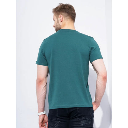 Teal Solid Cotton T-Shirt