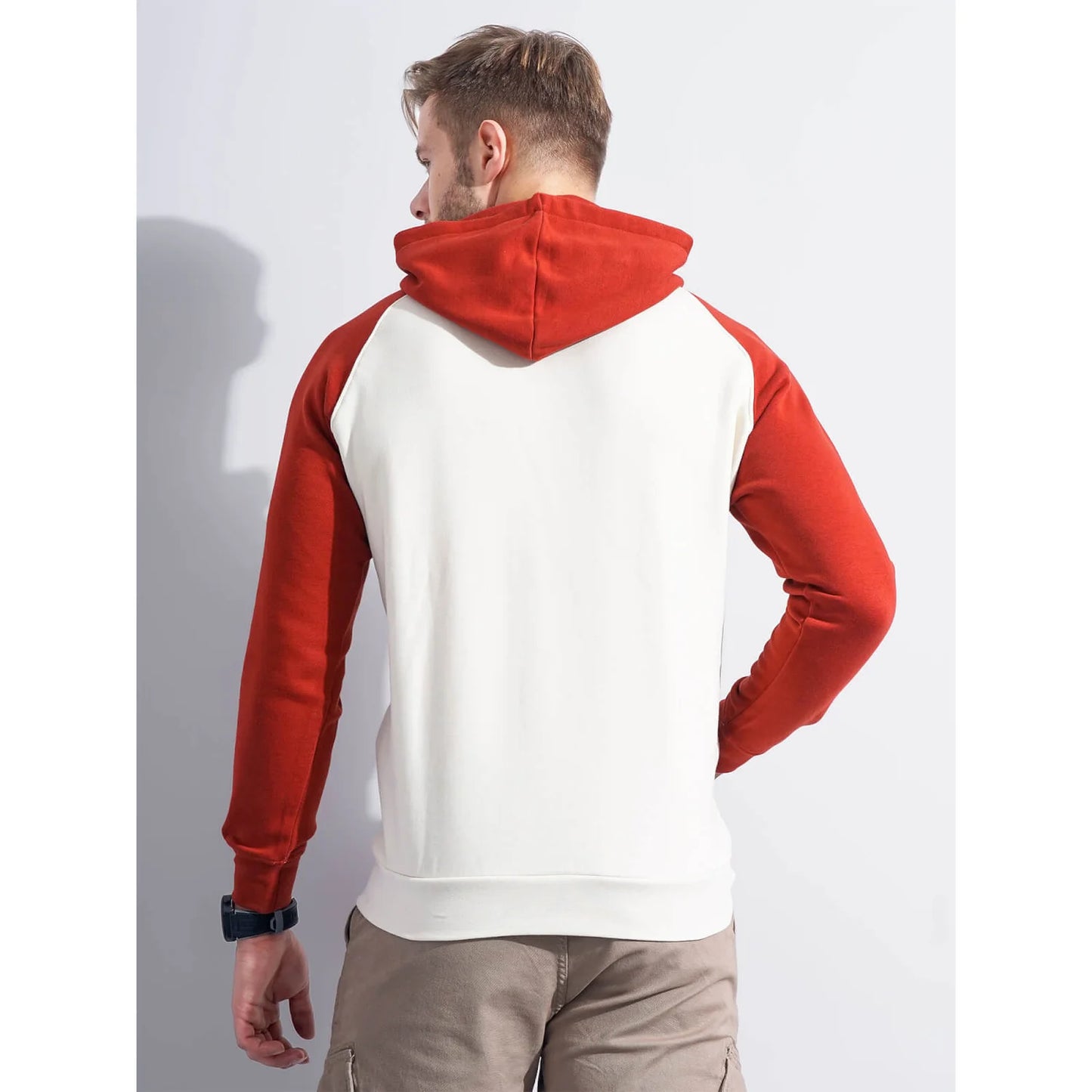 Red Colourblock Cotton-Poly-Blend Sweatshirt